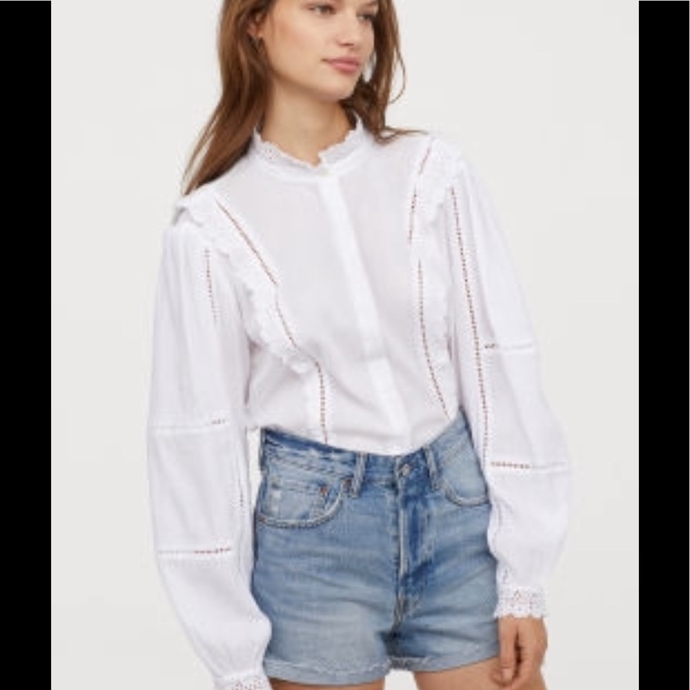 H & M denim jean shorts 8